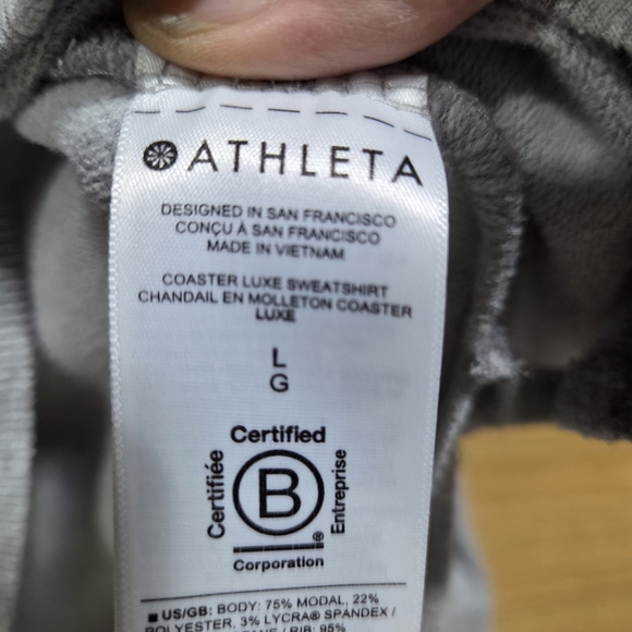 Athleta Women's Light Gray Women's Sweatshirt Size Large - Picture 4 of 4